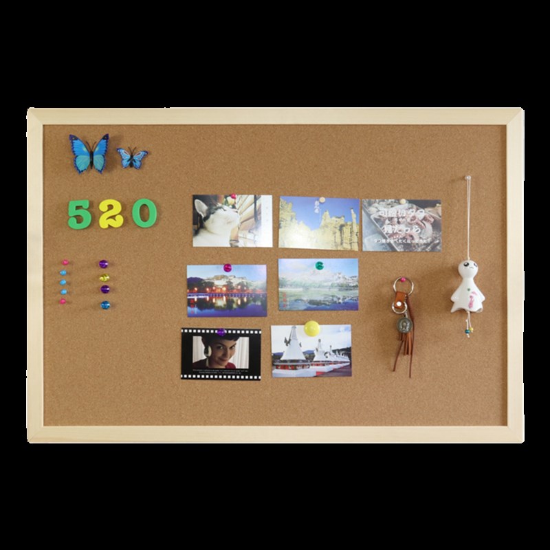 木框可吸磁软木板照片墙背u景墙展示公告栏磁性软木板磁吸书法墙