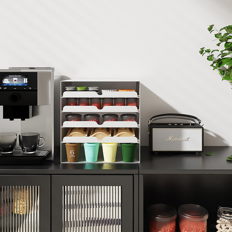 铁艺信盘文件置物架抽拉抽t屉式文具化妆品收纳盒可移动桌面收纳