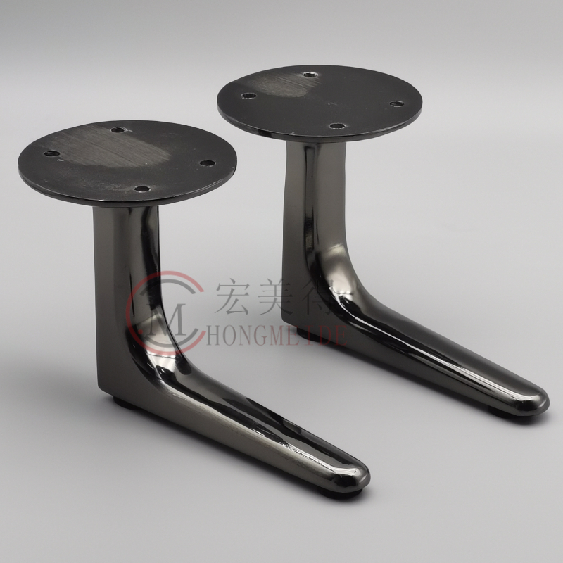 新款铝合金沙发脚枪黑色五金脚电视柜F脚茶几床脚橱柜腿家具支撑