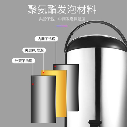 保温桶不锈钢奶茶桶咖n啡果汁双层豆浆桶商用多种容量8L10L12L包