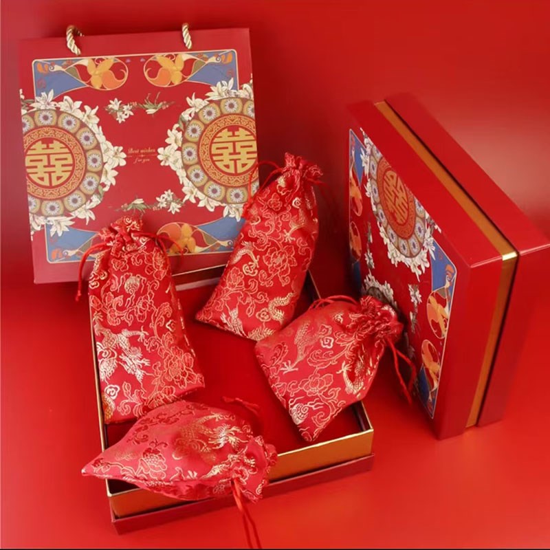 檀木梳结a婚礼物木梳子送新人朋友闺蜜订婚新婚陪嫁梳镜套装礼盒