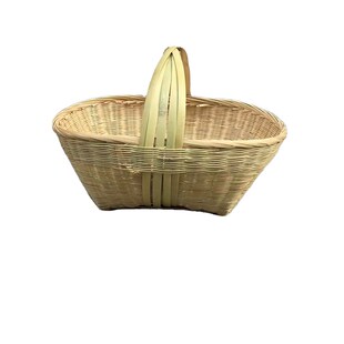 竹编菜篮子手提篮子青丝箩v竹篮家用收纳筐蔬菜展示饭店装饰竹箩