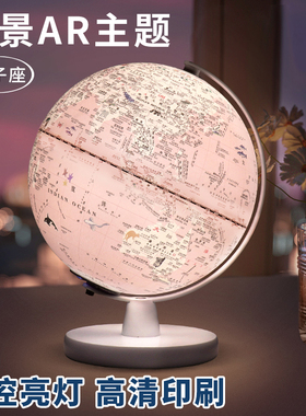 2025年新版AR智能地球仪3d立体20cm大号led夜灯粉蓝色发光小号悬浮全景初中生小学幼儿园毕业礼品儿童礼物DF