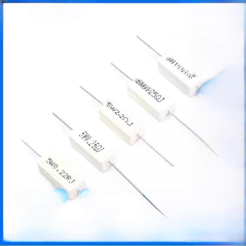 卧式水泥电阻5W 0.1R/0.25/0.47/3/5R/6.8/10/47/100欧/1K/10K47K