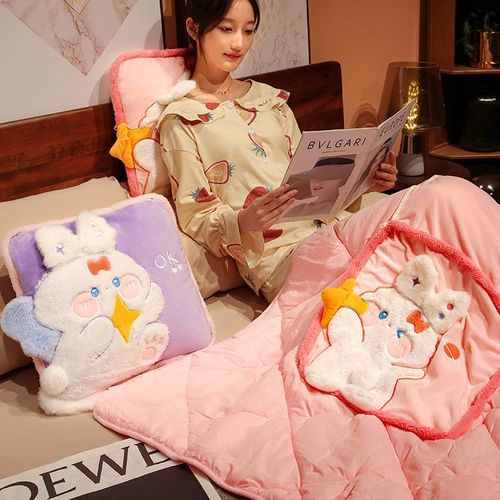 便携抱枕被子两用二合一折叠靠枕汽车办公室午睡枕头车载靠垫毯子