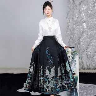 国风马面裙明制汉服春夏季女款新中式古装日常仙气半身裙绝美套装