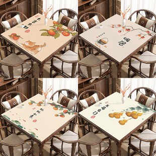 方桌正方形桌布八仙桌高级感防水防油80x80桌垫桌面保护垫防烫