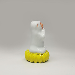 不仁斋 薛继业 陶瓷雕塑系列 己亥年坐禅猴 文房摆件 茶宠潮玩