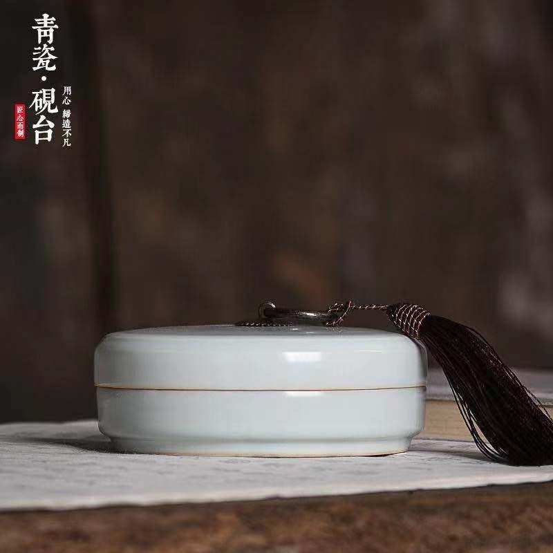 天一堂陶瓷火锅砚带盖双圈保湿不干墨儿童学生砚台文房四宝毛笔初,文具电教/文化用品/商务用品,文房四宝,淘宝优惠券,粉丝福利购,淘宝优惠卷