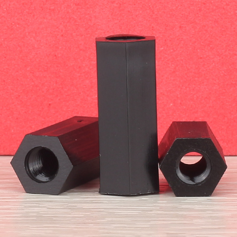 M3*x5x6x8x10x20x30x40mm 黑色尼龙柱双通主板隔离柱六角尼龙螺柱