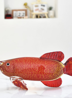 琉璃金龙鱼招财摆件玻璃工艺品北欧轻奢办公室装饰品乔迁开业礼品