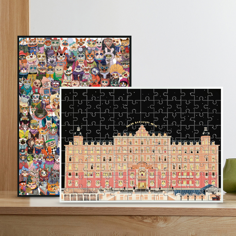 布达佩斯大饭店拼图框架裱框1000片75x50拼图相框挂墙铝合金画框