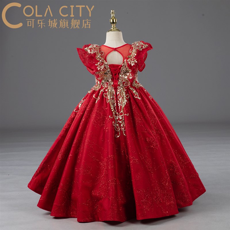 儿童礼服新款女童洋气公主裙花童小伴娘模特走秀生日主持钢琴演出