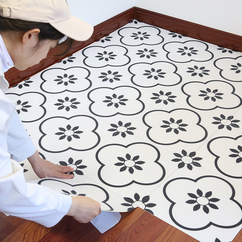 卫生间地板瓷砖贴翻新改造PVC防水浴室地贴防潮地面贴纸厨房遮丑,家居饰品,地贴,淘宝优惠券,粉丝福利购,淘宝优惠卷