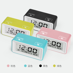 电子大音量语音报时闹钟懒人智能闹钟简约时尚夜光桌面学生闹钟