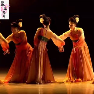 李杯群舞唐印古典舞演出服女中國風大氣開場舞蹈服裝 大擺裙演出服