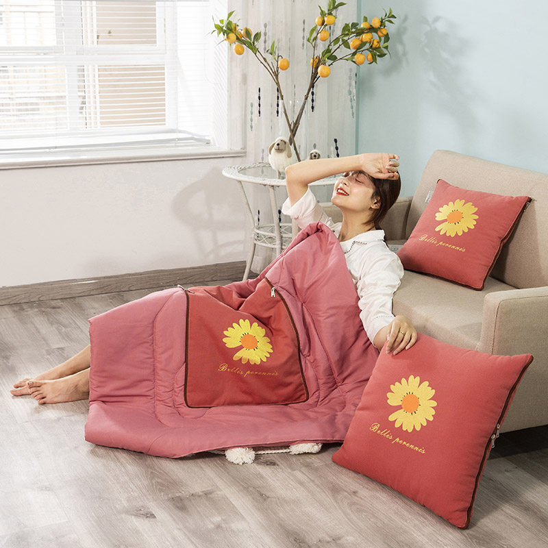 纯棉折叠被子抱枕两用午q睡靠垫全棉多功能汽车办公午休车载小被,居家布艺,抱枕被,淘宝优惠券,粉丝福利购,淘宝优惠卷