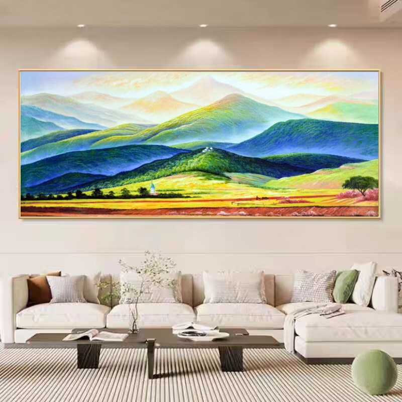 有山无水靠山图客厅沙发背景墙装饰E画巨人山风景挂画办公室风水