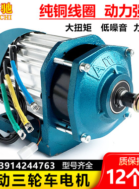 电动三轮车链条电机60V1200W改装皮带轮F减速中置无刷电机48V3000