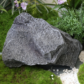仿真石头a绿植造景搭配室内庭院假山石头苔藓景观布置拍摄道具装