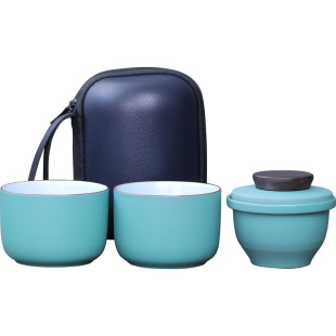 快客杯一壶一杯日式 陶瓷G户外便携收纳办公单人泡茶 旅行茶具套装