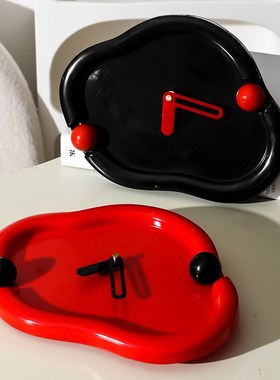 奶油风客厅d钟表创意时钟装饰品入户玄关电视柜桌面座钟摆台式摆