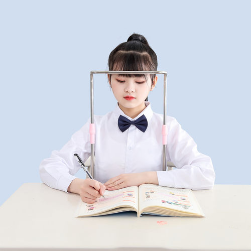 小学生写字矫正器防近q视坐姿儿童防低头视力保护顶额头支架防驼