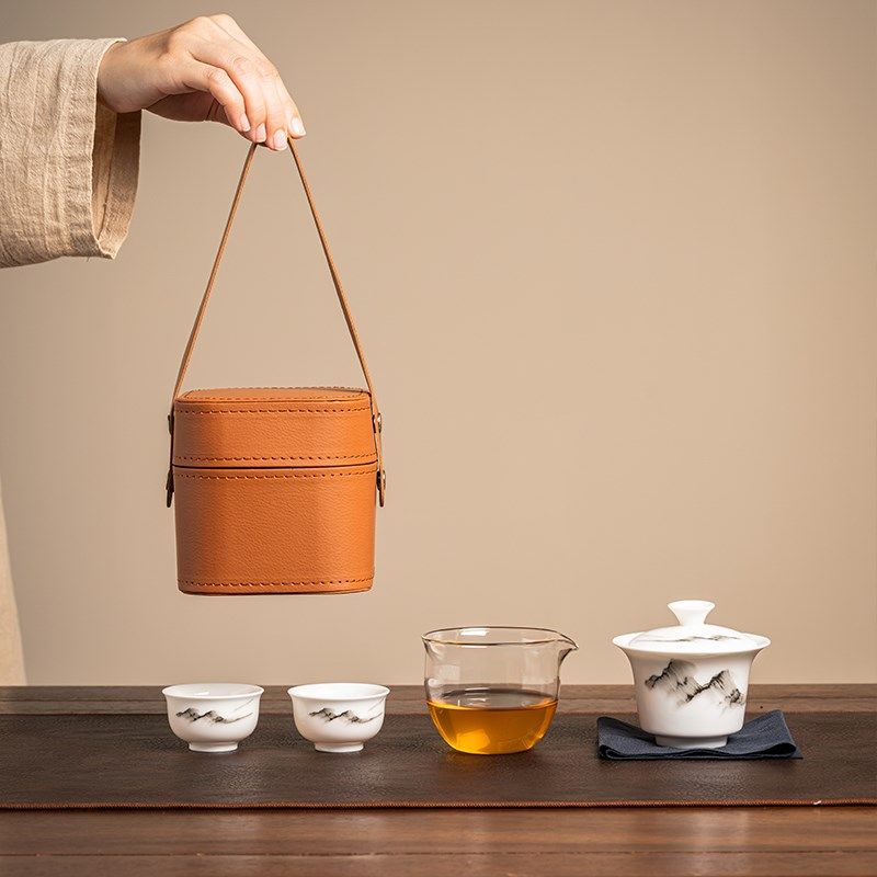 悬停可旋转盖碗功夫旅行r茶具套装一壶二杯泡茶快客茶杯茶壶收纳,餐饮具,旅行茶具,淘宝优惠券,粉丝福利购,淘宝优惠卷