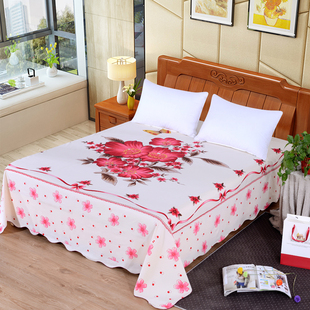 老式全棉床单加厚磨毛纯棉国民老被单厚款1.5/N1.8m米印花双人床