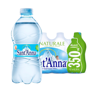 意大利进口350ml*24瓶圣安娜高端天然水山泉水饮用水低钠淡矿泉水