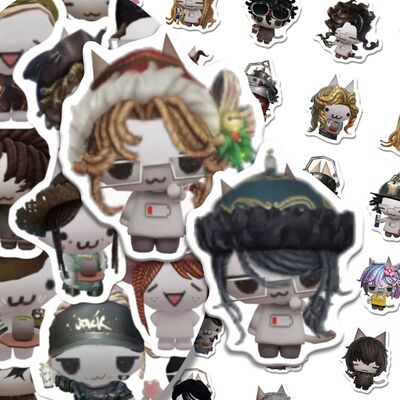 208张新款第五人格多罗猫贴纸可爱第五萌物diy桌面手账本贴画防水