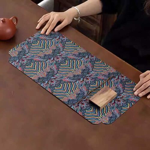 茶席双面茶具吸水中式茶巾防水茶桌干泡茶垫桌垫隔热垫子布艺杯垫