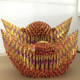 彩色印刷纸特色手工艺品折纸品红色中号大号元宝折叠文化用品1个