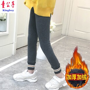 加绒加厚女童打底裤秋冬装棉裤2021儿童裤子一体绒保暖外穿洋气潮