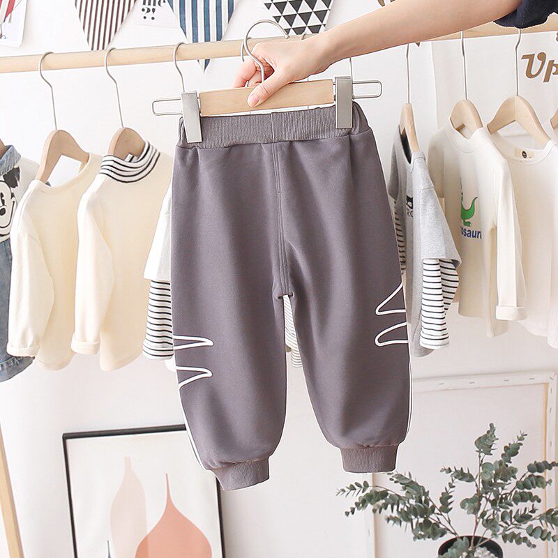 儿童裤子男童休闲裤宝宝长裤秋冬款1小童工装裤3岁牛仔裤加绒秋装