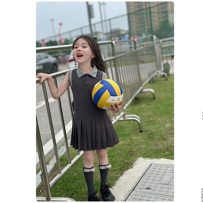 女童连衣裙POLO裙儿童洋气学院风女孩jk裙夏季公主裙宝宝夏装裙子