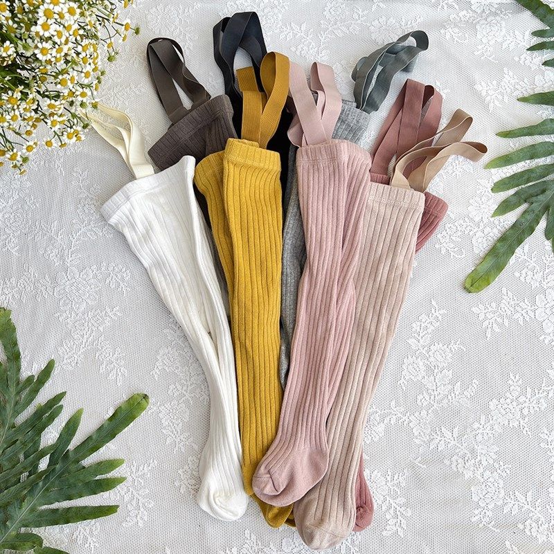 婴儿连裤袜春夏韩国可爱男女宝宝背带裤儿童大pp高腰裤子秋款打底