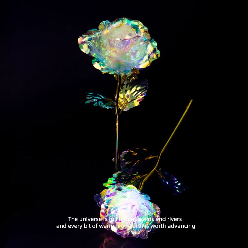 就一分钟!重要的不是花 而是仪式感金箔炫彩变色玫瑰花 情侣礼物