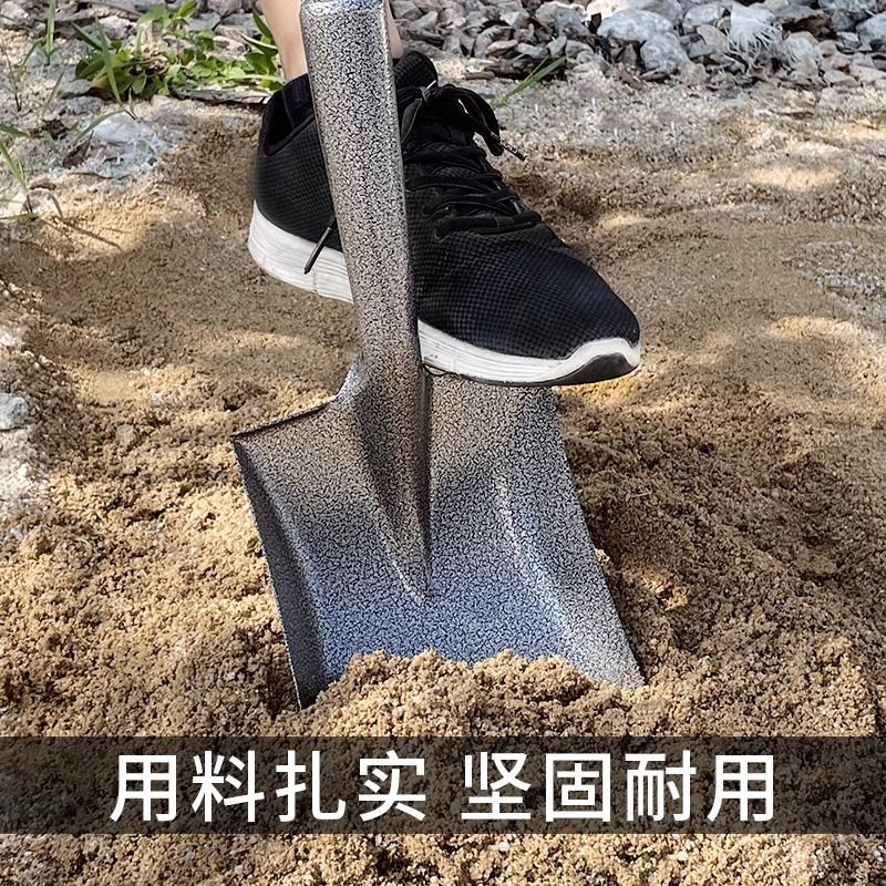 锰钢铁锹大铁杴家用种菜神器种花园艺工具全钢一体户外铲子挖土