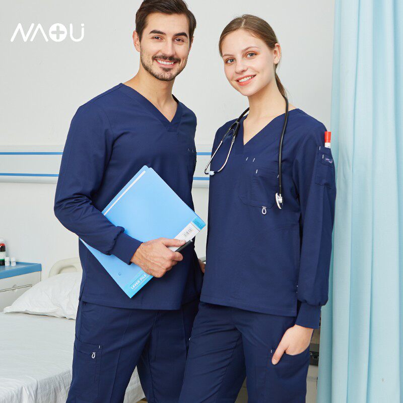 南欧鱼手术衣女洗手衣手术室刷手服医生工作服美容院护士服长袖秋