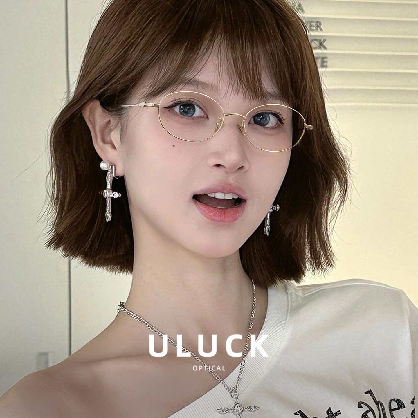 ULUCK 超轻金丝椭圆框眼镜近视女度数可配纯钛眼睛架素颜气质小框,ZIPPO/瑞士军刀/眼镜,定制成品光学镜,淘宝优惠券,粉丝福利购,淘宝优惠卷