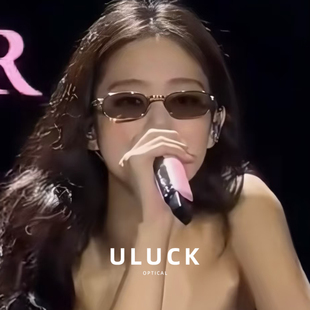 JENNIE同款墨镜女高级感窄方框老钱风太阳镜防晒防紫外线2026新款