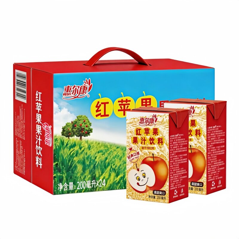 惠尔康红苹果饮料24盒整箱