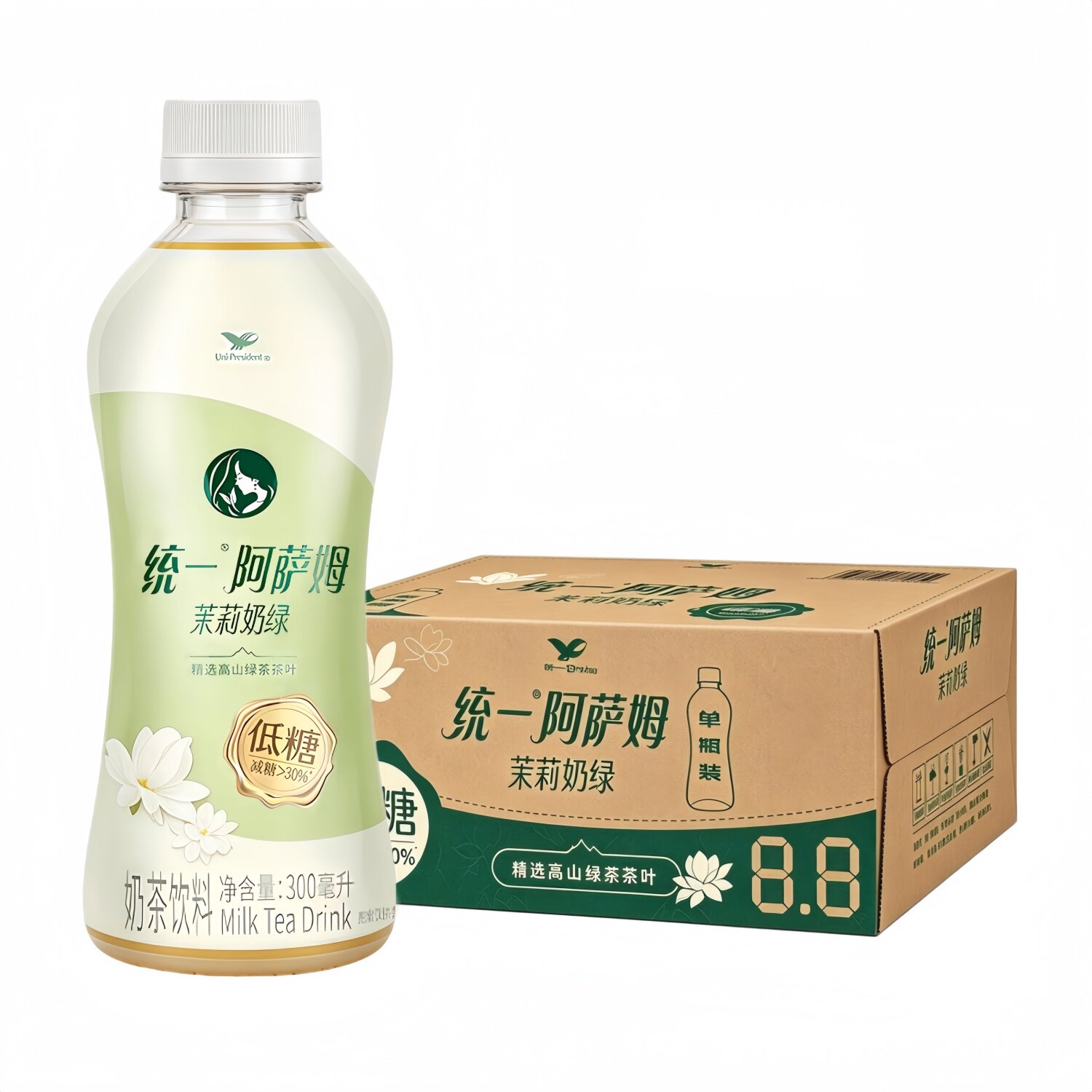 统一阿萨姆茉莉奶绿300ml*24瓶