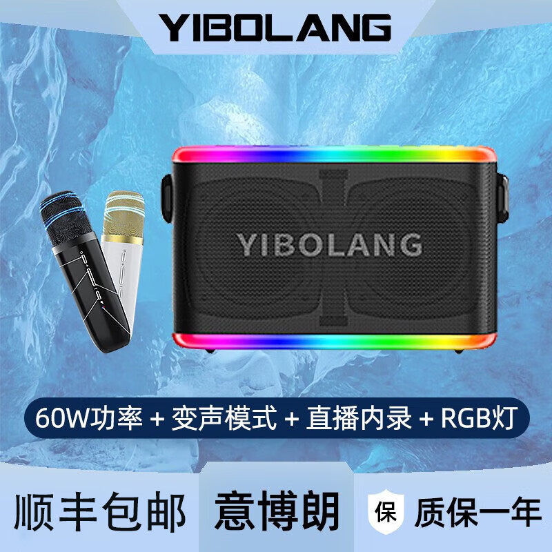 柏林之声 X53蓝牙音箱60W大功率全民K歌户外便携唱歌小音响巨炮