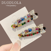 发夹鸭嘴夹bb夹超闪超亮头饰刘海夹边夹夹子韩国精致满钻彩钻