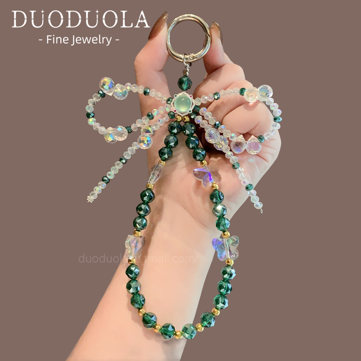 水晶珠串防丢失挂绳花朵流苏背包挂饰韩系精美百搭手机连百搭挂件