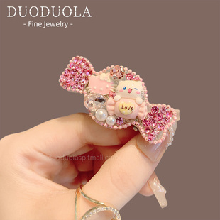 可愛滿鉆發夾女劉海碎發整理夾子頭飾邊夾少女鴨嘴夾超閃發卡發飾