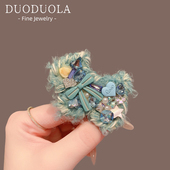 2026新款 设计感可爱发夹女卡通毛线发卡侧边刘海碎发夹软糯精致