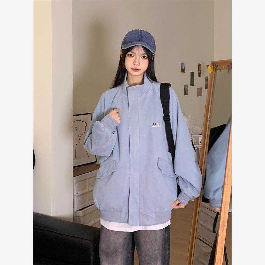 双面穿外套美式街头设计格子女牌宽松情侣立领原宿夹克韩版上衣潮,女装/女士精品,短外套,淘宝优惠券,粉丝福利购,淘宝优惠卷